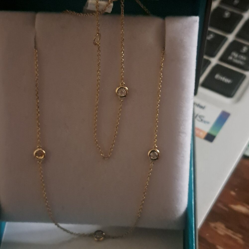 NWT EFFY Gold covered sterling silver and diamonds necklace